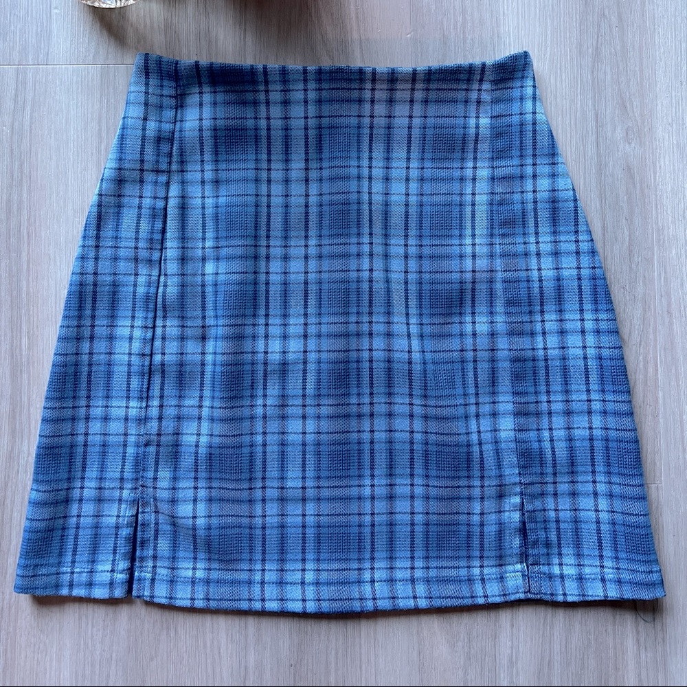John Galt Blue Plaid Skirt